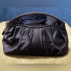 Dior Parfums Black Satin Clutch/Cosmetics Bag